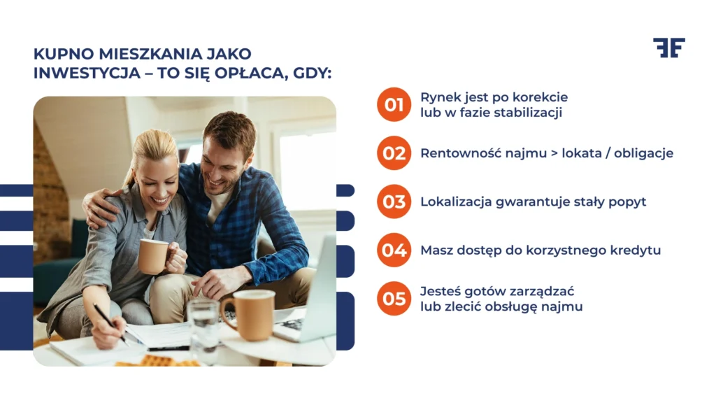 Kupno mieszkania jako inwestycja – to się opłaca, gdy: