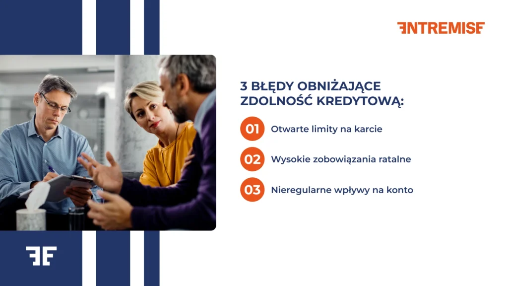Co obniża zdolność kredytową