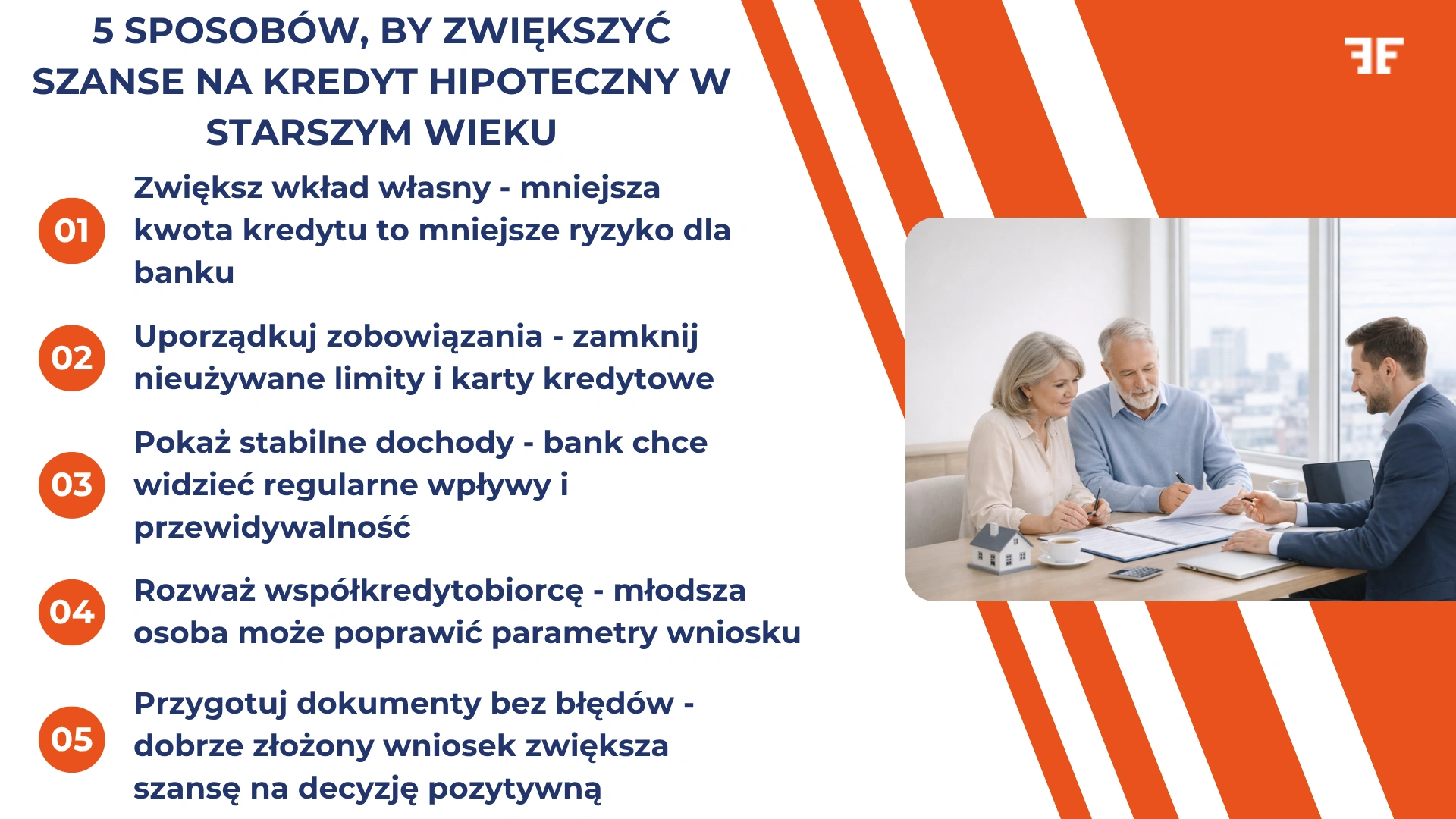 5 sposobów, by zwiększyć szanse na kredyt hipoteczny w starszym wieku