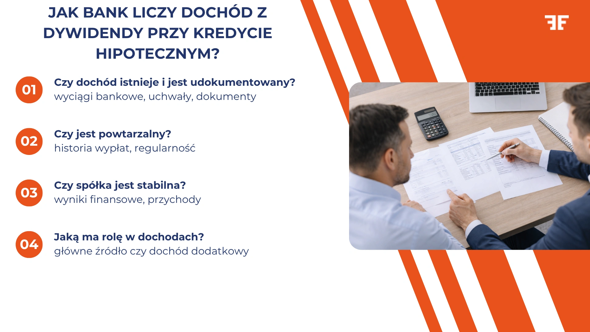 Jak bank liczy dochód z dywidendy przy kredycie hipotecznym?